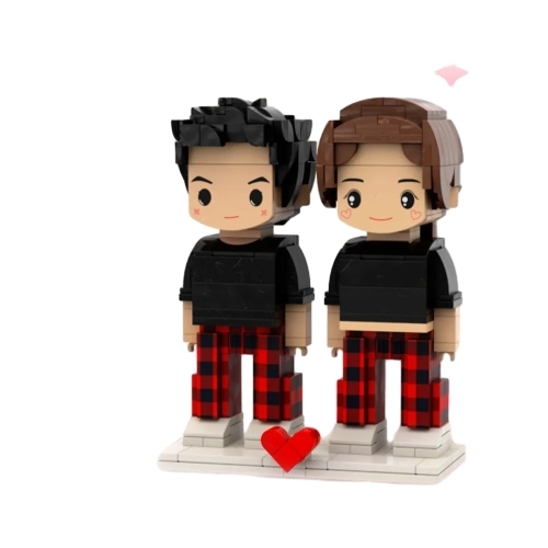 Sweet Couple Christmas Gifts Customizable Fully Body 2 People Custom Brick Figures Persanalized Cute Face Brick Figures