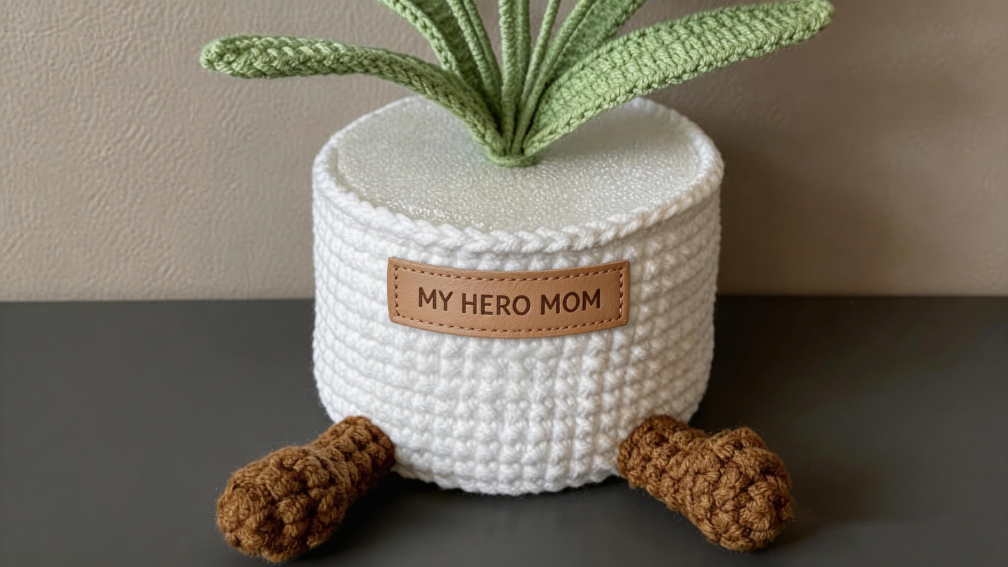 Handmade Crochet Flower Pot Gift | Cute Amigurumi Tulip Desk Decor | Kawaii Forever Flower | Birthday Mother’s Day Gift for Her Friend Mom - makephotopuzzleuk