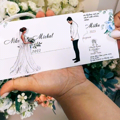 Custom Photo Illustration Save the Date Wedding Invitation