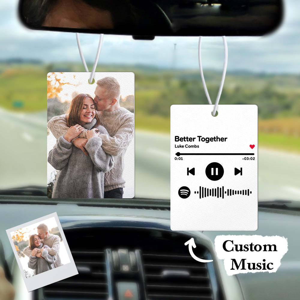 Custom Spotify Code Car Air Freshener Music Song Air Freshener Gifts for Him - makephotopuzzleuk