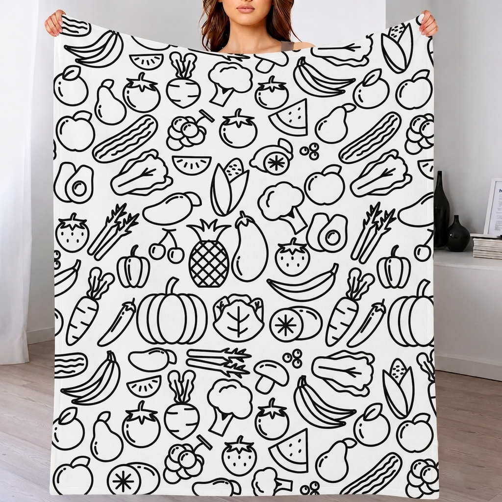 DIY Drawing Blanket with Optional 24 Colors Markers, Color Art Blanket Washable Blankets, Christmas Coloring Blankets for Adults - makephotopuzzleuk