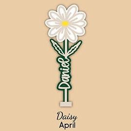 Personalized Colorful Birthday Flowers Customized Name Home Decoration