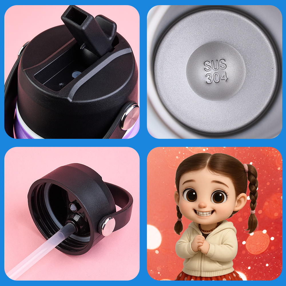 Custom Name Cartoon Kid Water Bottle, Stainless Steel Cup Birthday Gift for Kids - makephotopuzzleuk