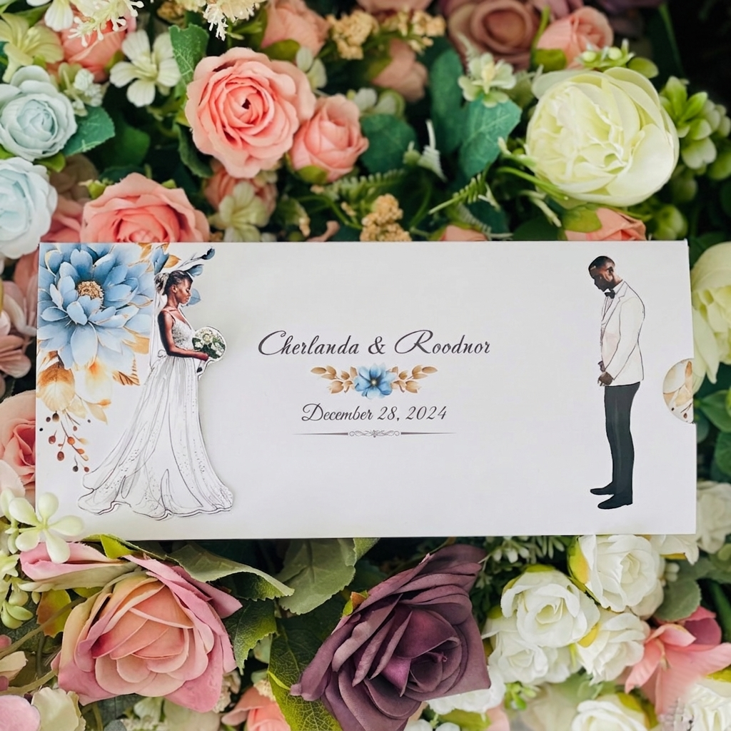 Custom Photo Illustration Save the Date Wedding Invitation