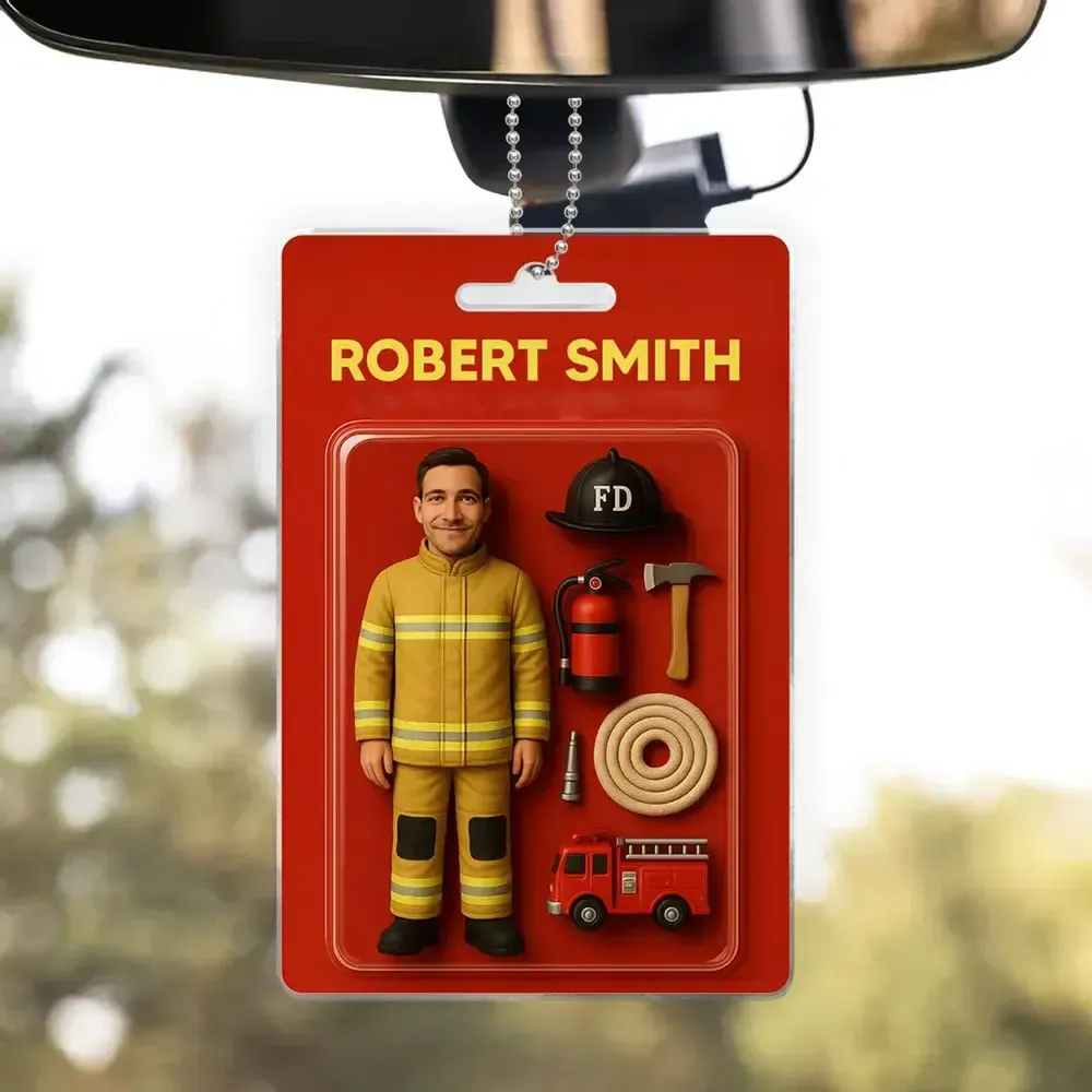 Custom Action Figure Pack Packaging Toy Box Style Art Gift Personalised Acrylic Car Hanger Gift for Mom