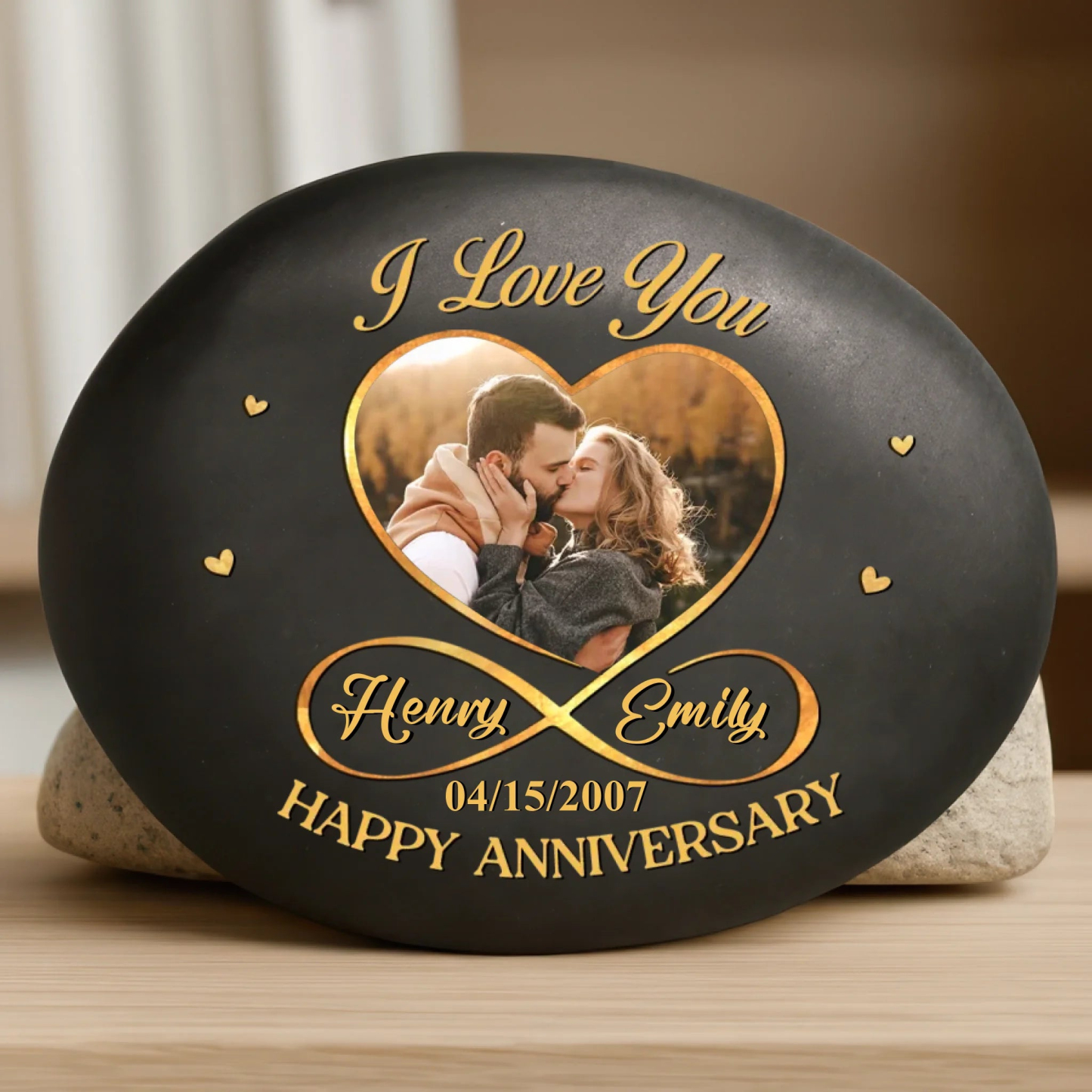 Custom Printed Rock Personalized Anniversary Wedding Gifts For Husband And Wife, Him And Her - makephotopuzzleuk