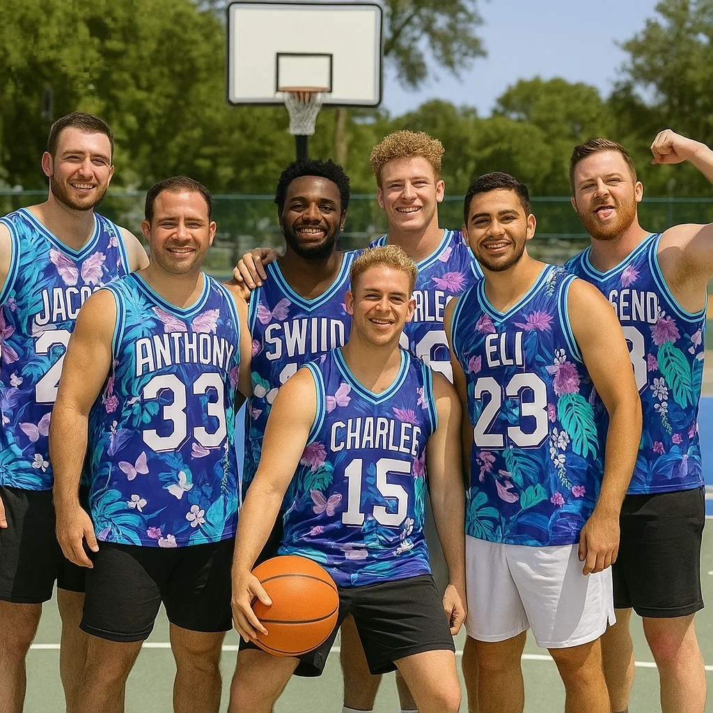Custom Basketball Jersey with Name & Number Personalized Hawaii Floral Sports Tank Top - makephotopuzzleuk