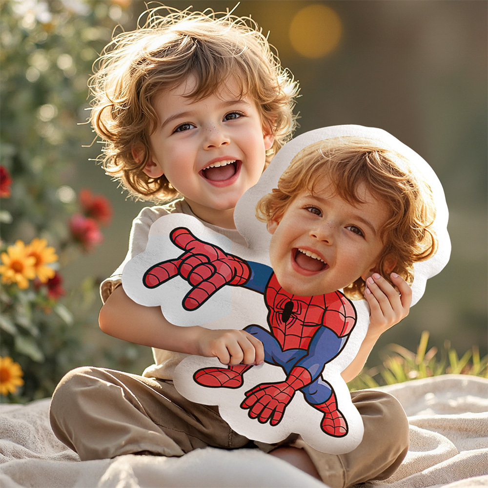 Custom Face Minime Pillow Personalized Spider-Man MiniMe Photo Pillow