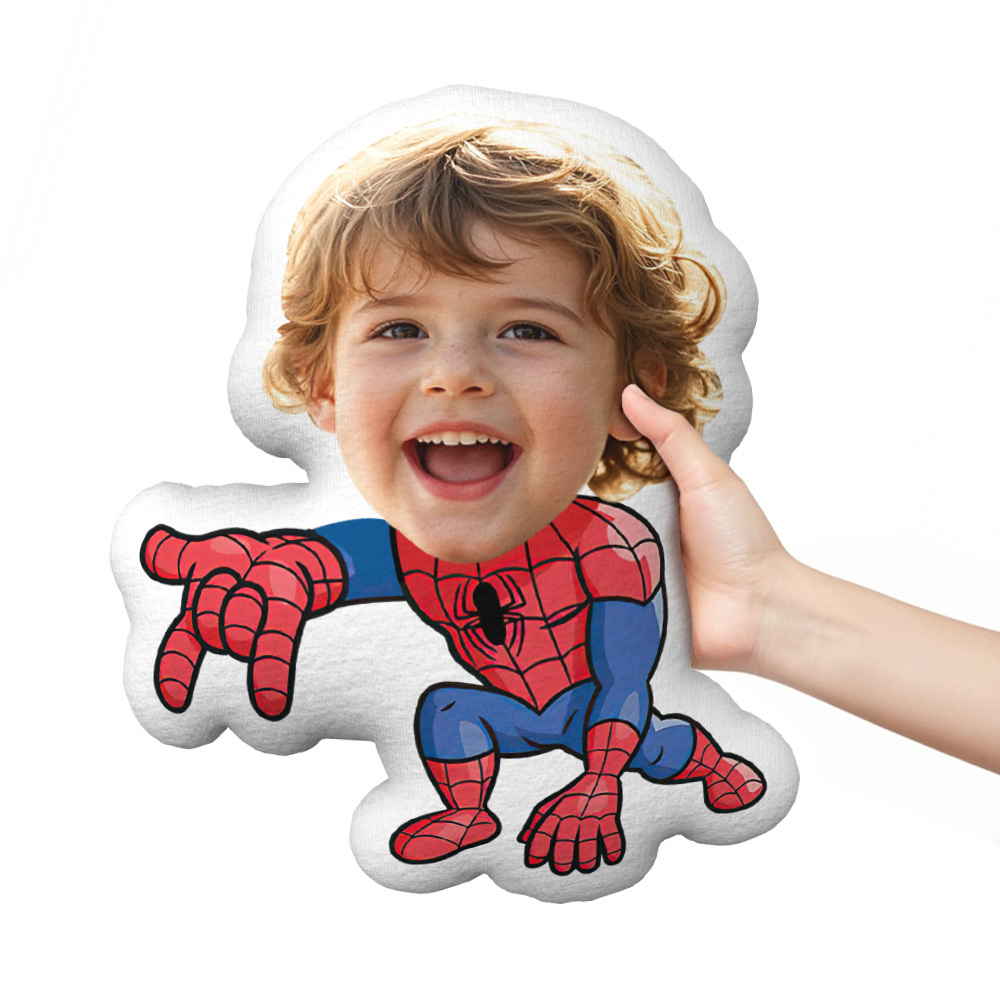 Custom Face Minime Pillow Personalized Spider-Man MiniMe Photo Pillow