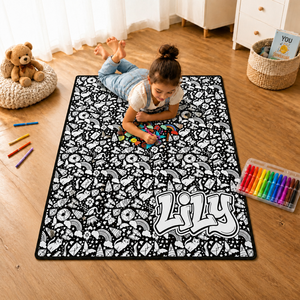 DIY Drawing Blanket (Optional 24-Color Marker Set) Create Your Art Blanket Washable Keepsake Blanket for Kids & Adults - makephotopuzzleuk