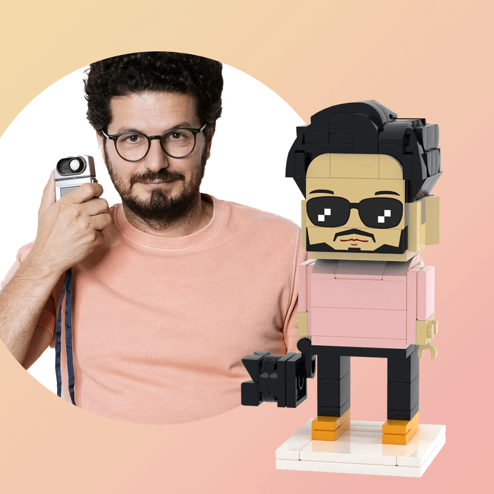 Fully Body Customizable 1 Person Detailed Version Custom Brick Figures Small Particle Block Toy Photographer for Man