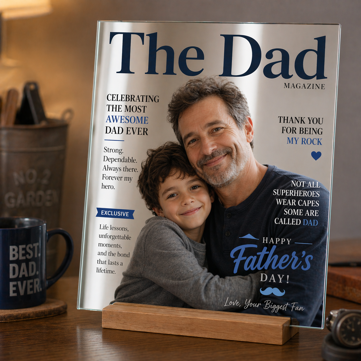 Personalized Mirror for Dad Custom Mirror That Reminds Father He Is Loved Everyday Unconditionally Father's Day Gift for Papa