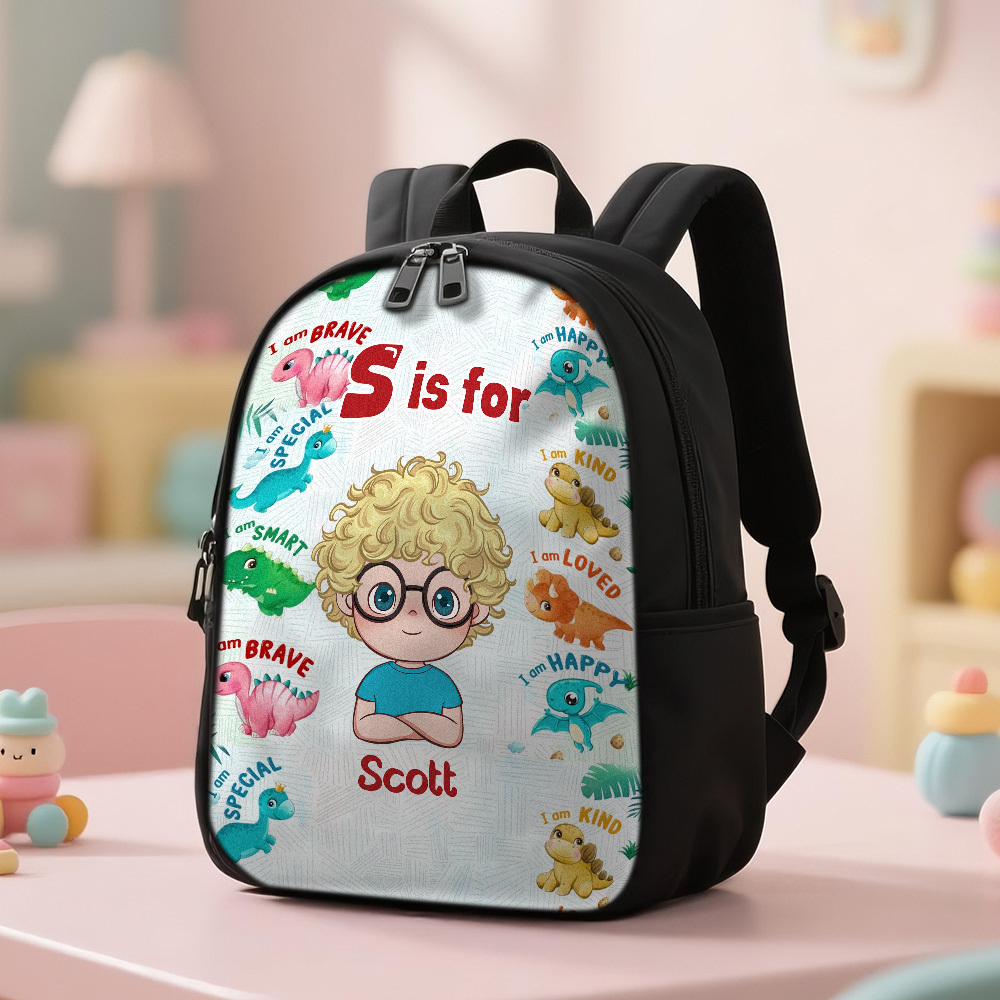 Personalized Backpack with Kid's Name DIY Cartoon Character School Bag 12inch Trendy Birthday Gift for Children, Toddlers & Preschool Boys and Girls - makephotopuzzleuk