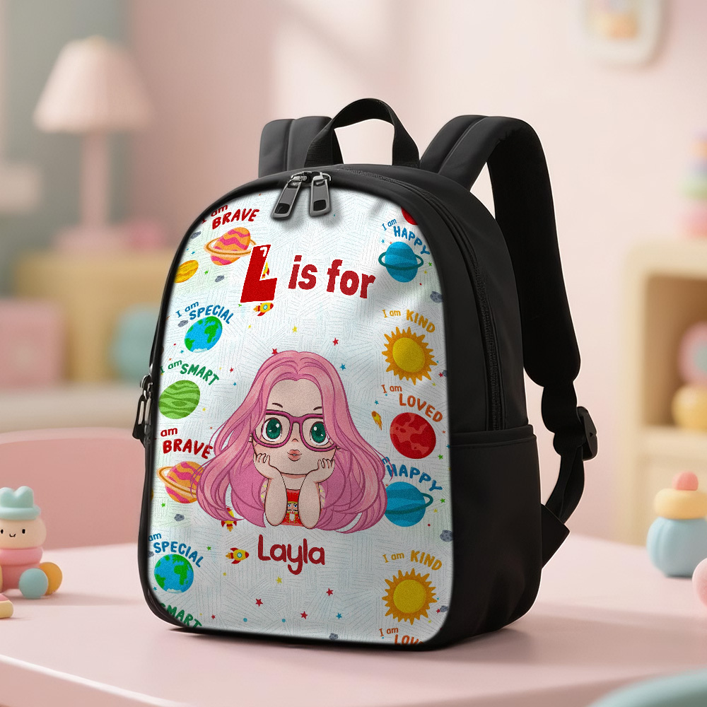 Personalized Backpack with Kid's Name DIY Cartoon Character School Bag 12inch Trendy Birthday Gift for Children, Toddlers & Preschool Boys and Girls - makephotopuzzleuk