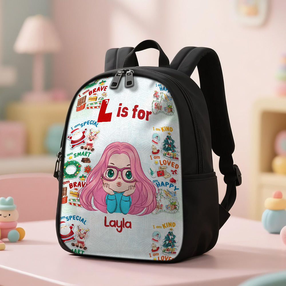 Personalized Backpack with Kid's Name DIY Cartoon Character School Bag 12inch Trendy Birthday Gift for Children, Toddlers & Preschool Boys and Girls - makephotopuzzleuk