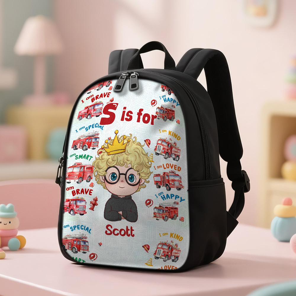 Personalized Backpack with Kid's Name DIY Cartoon Character School Bag 12inch Trendy Birthday Gift for Children, Toddlers & Preschool Boys and Girls - makephotopuzzleuk