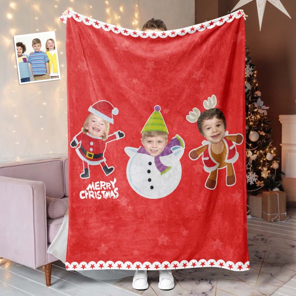 Custom Photo Blankets Custom Children Blankets Personalised Christmas Photo Fleece Blanket