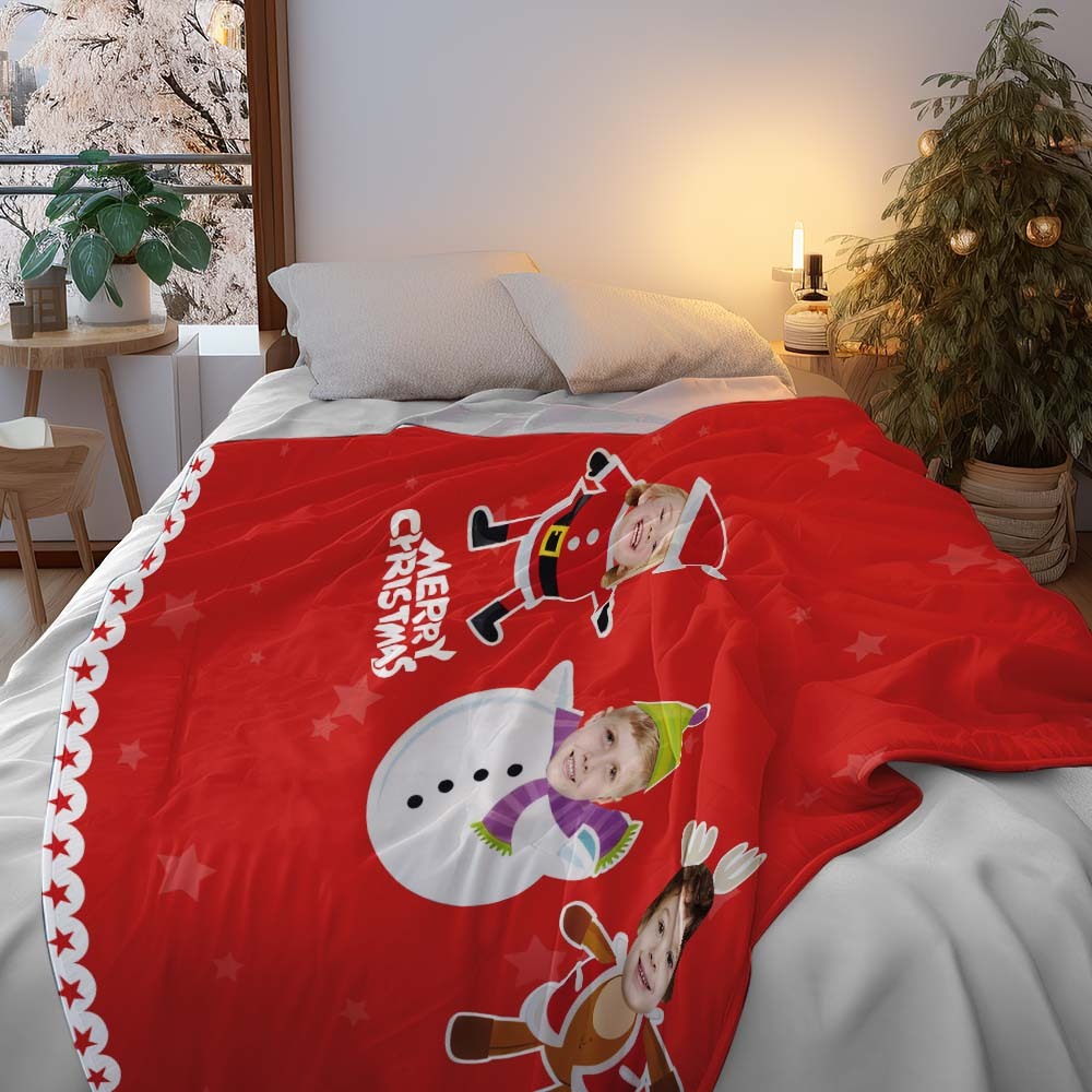 Custom Photo Blankets Custom Children Blankets Personalised Christmas Photo Fleece Blanket