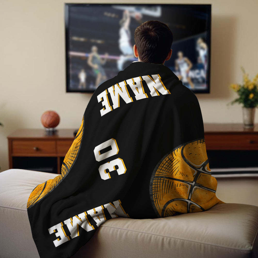 Basketball Blanket, Personalised Blankets And Throws, Basketball Sketch Design Gifts, Boys Basketball Gifts, Gifts For Boys, Son or Team - makephotopuzzleuk