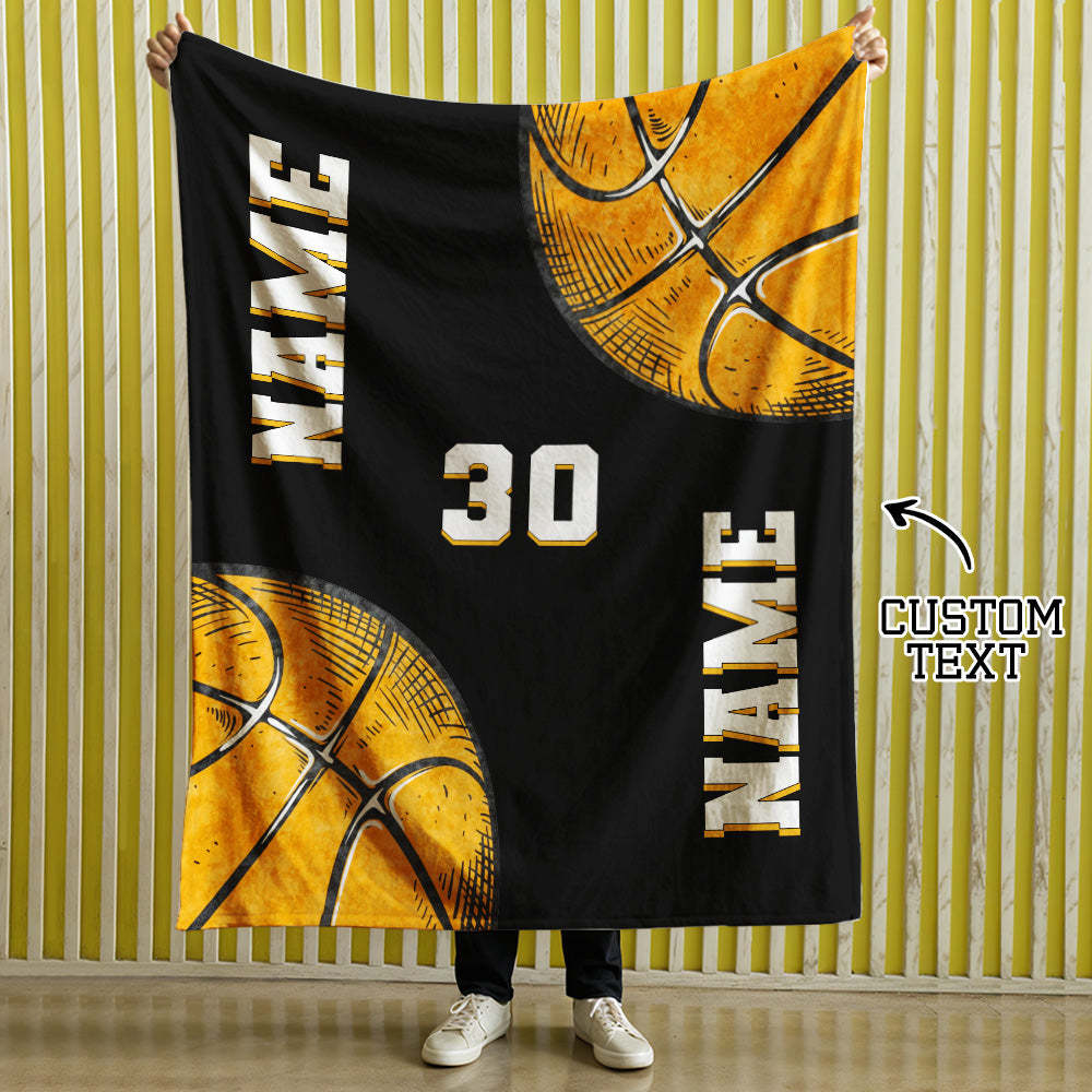 Basketball Blanket, Personalised Blankets And Throws, Basketball Sketch Design Gifts, Boys Basketball Gifts, Gifts For Boys, Son or Team - makephotopuzzleuk