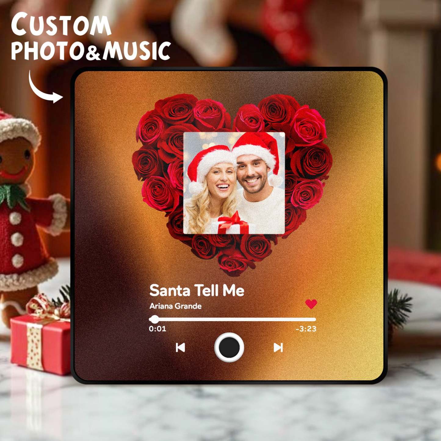 Personalized  Photo Music Fridge Magnet Christmas Gifts for Lovers Personalized Music Magnets Can Play Songs Christmas Gift - makephotopuzzleuk
