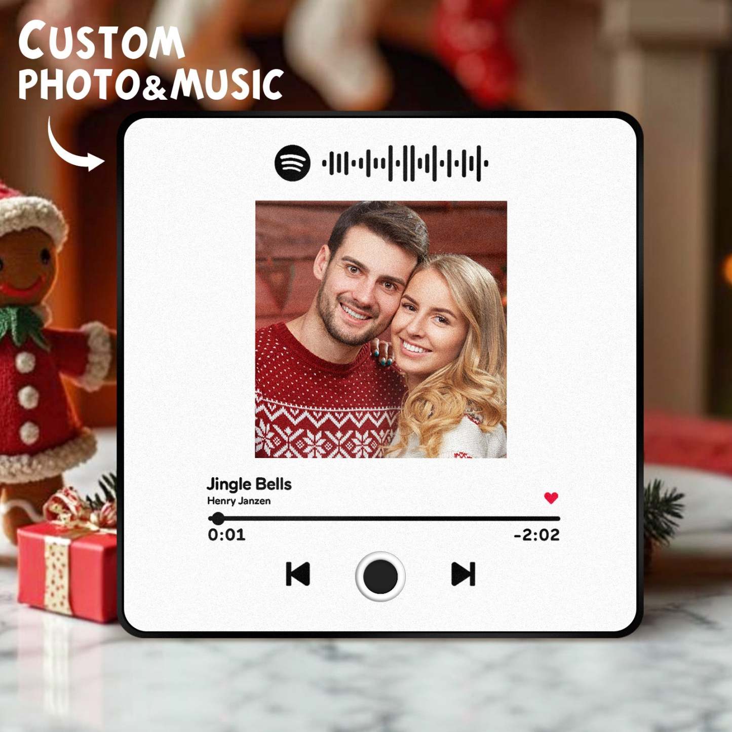 Personalized  Photo Music Fridge Magnet Christmas Gifts for Lovers Personalized Music Magnets Can Play Songs Christmas Gift - makephotopuzzleuk