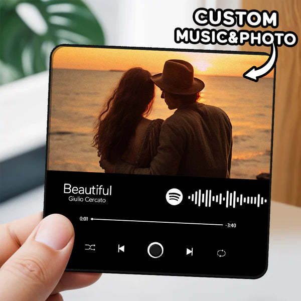 Personalized  Photo Music Fridge Magnet Christmas Gifts for Lovers Personalized Music Magnets Can Play Songs Christmas Gift - makephotopuzzleuk