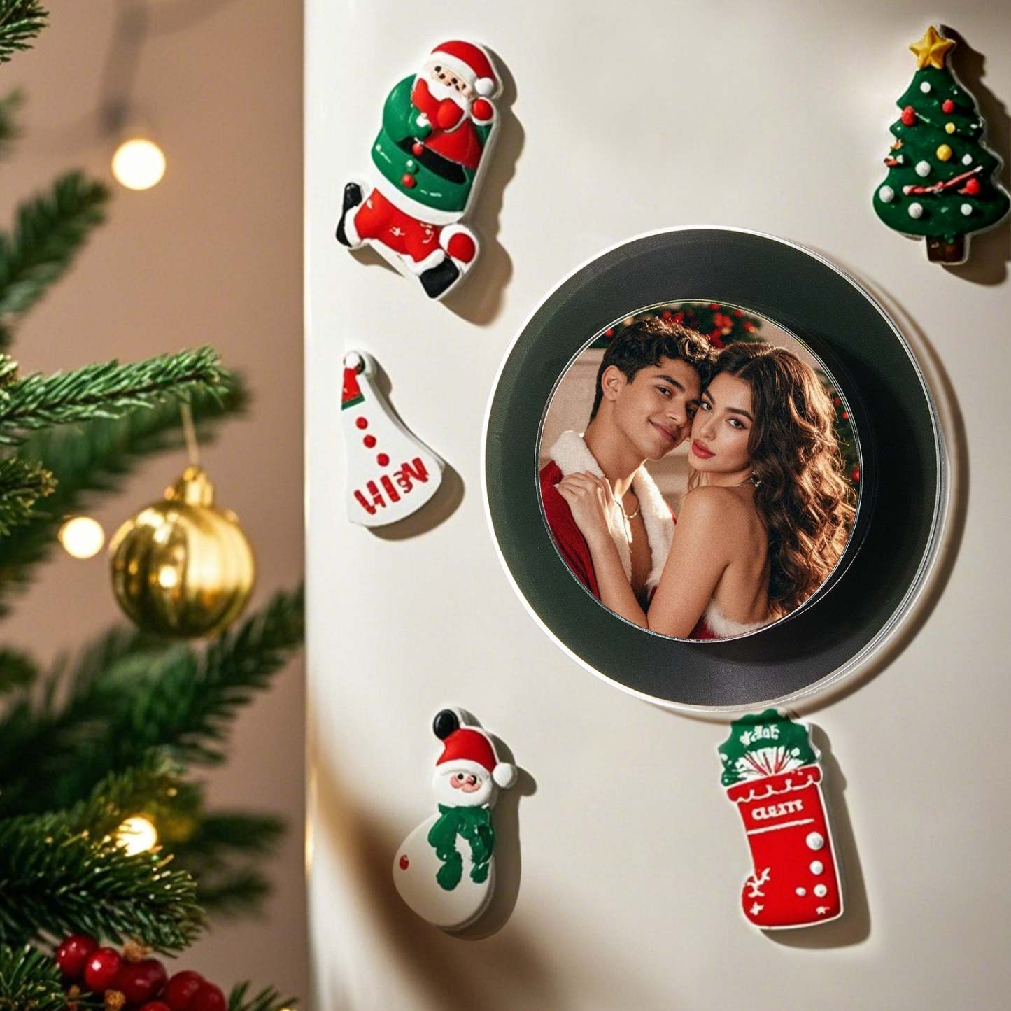 Custom Rotating Double Layer Acrylic Nfc Fridge Magnets With  Photos And Songs Magnetic Fridge Magnets - makephotopuzzleuk