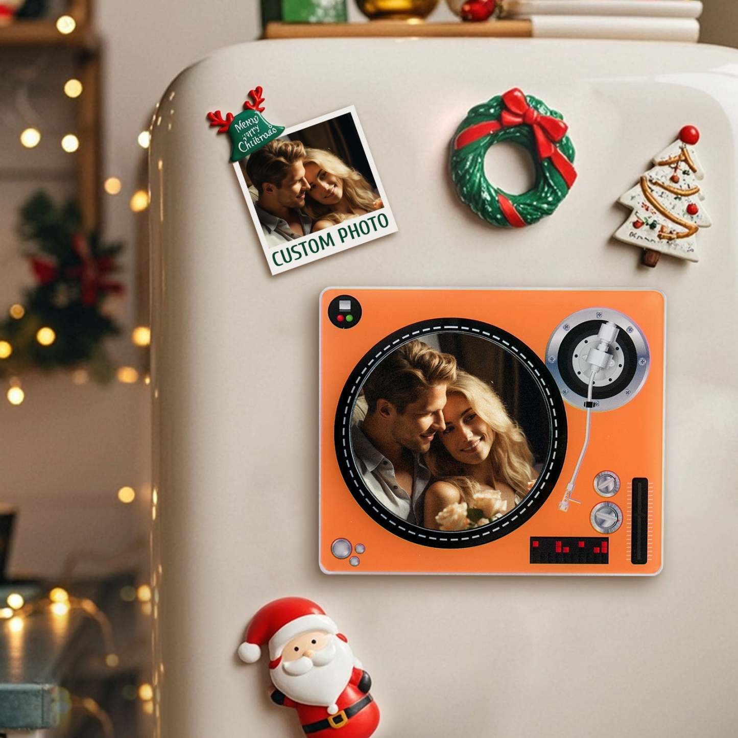 Custom Rotating Double Layer Acrylic Nfc Fridge Magnets With  Photos And Songs Magnetic Fridge Magnets - makephotopuzzleuk