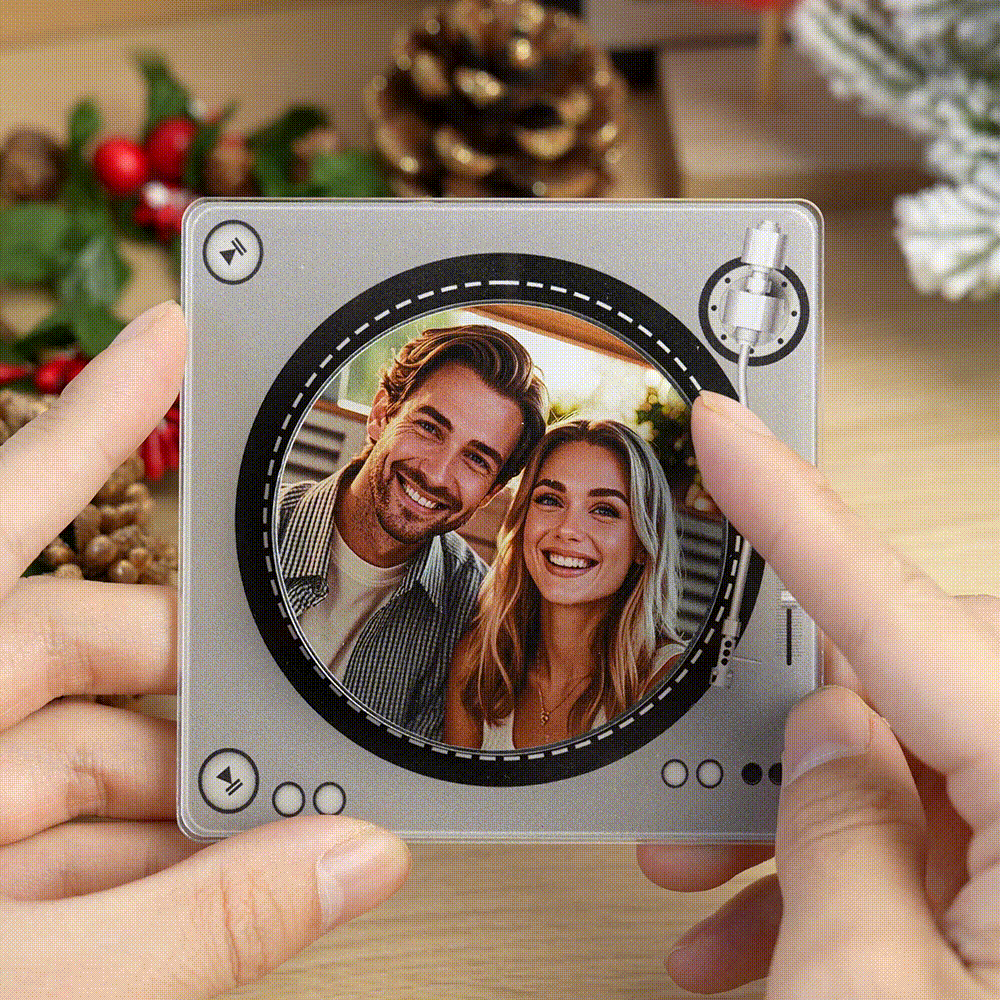 Custom Rotating Double Layer Acrylic Nfc Fridge Magnets With  Photos And Songs Magnetic Fridge Magnets - makephotopuzzleuk