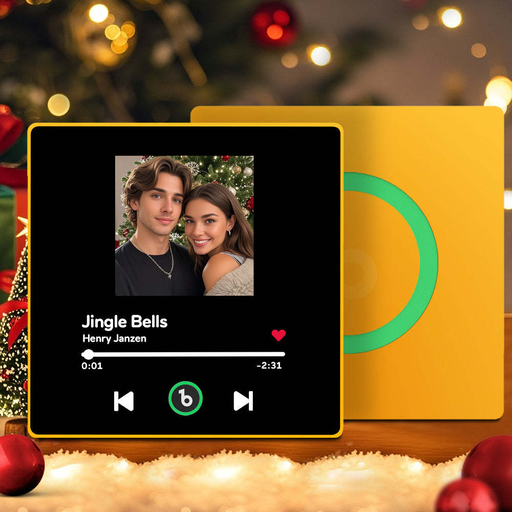 Custom Music Fridge Magnet Colorful Frame Personalized Album Fridge Magnet That Can Be Played Song Anniversary Gift for Couple
