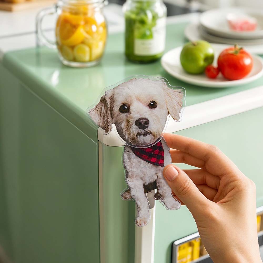 Personalized Refrigerator Magnet with Photo Pet Portrait Fridge Magnets Home Decoration Gifts for Pet Lover - makephotopuzzleuk
