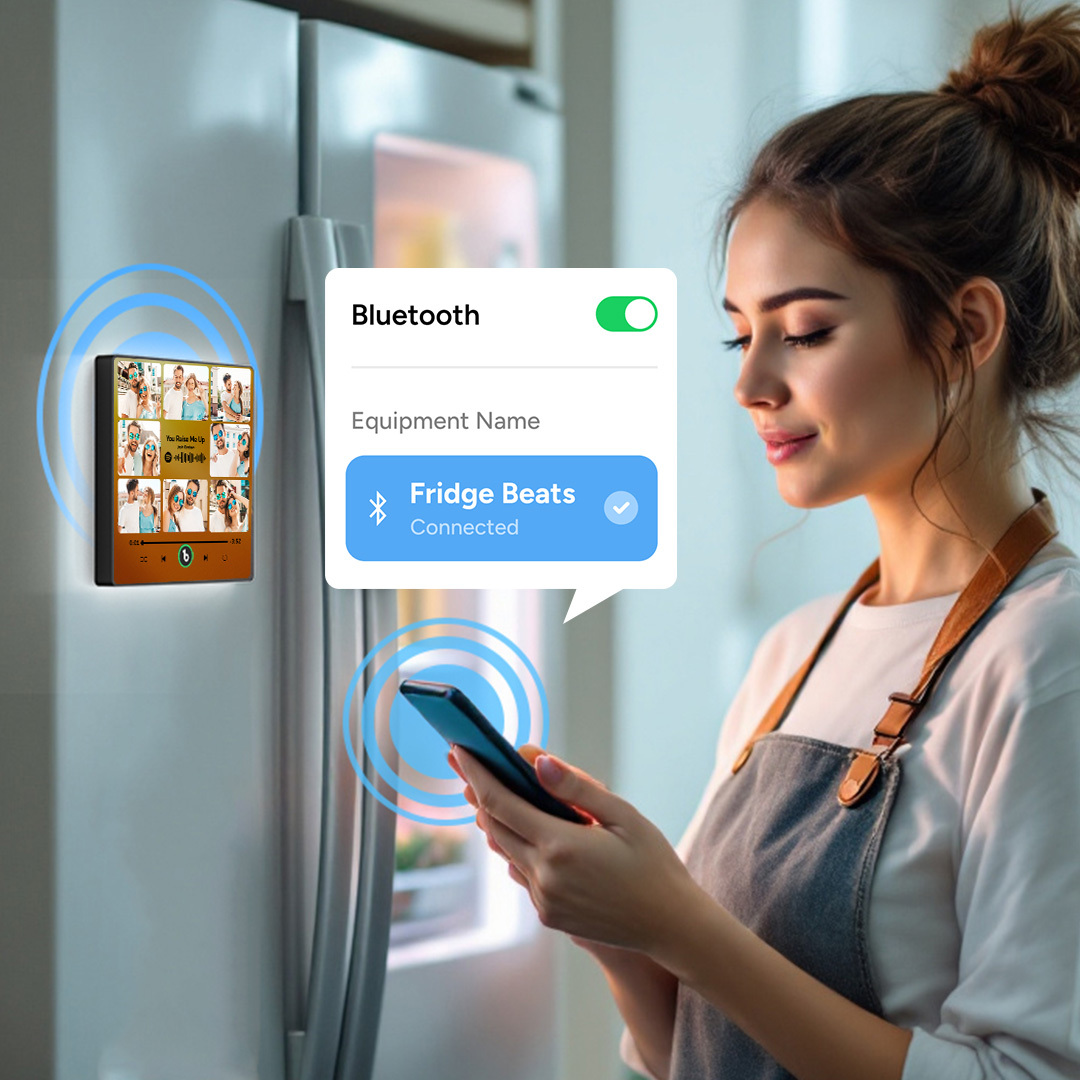 Personalized Music Fridge Magnet Can Plays Song FridgeBeats Pro Supports Bluetooth Connectivity Upgrade Photo Colorful Album Fridge Magnet 9 Photos Gifts for Valentine's Day - makephotopuzzleuk