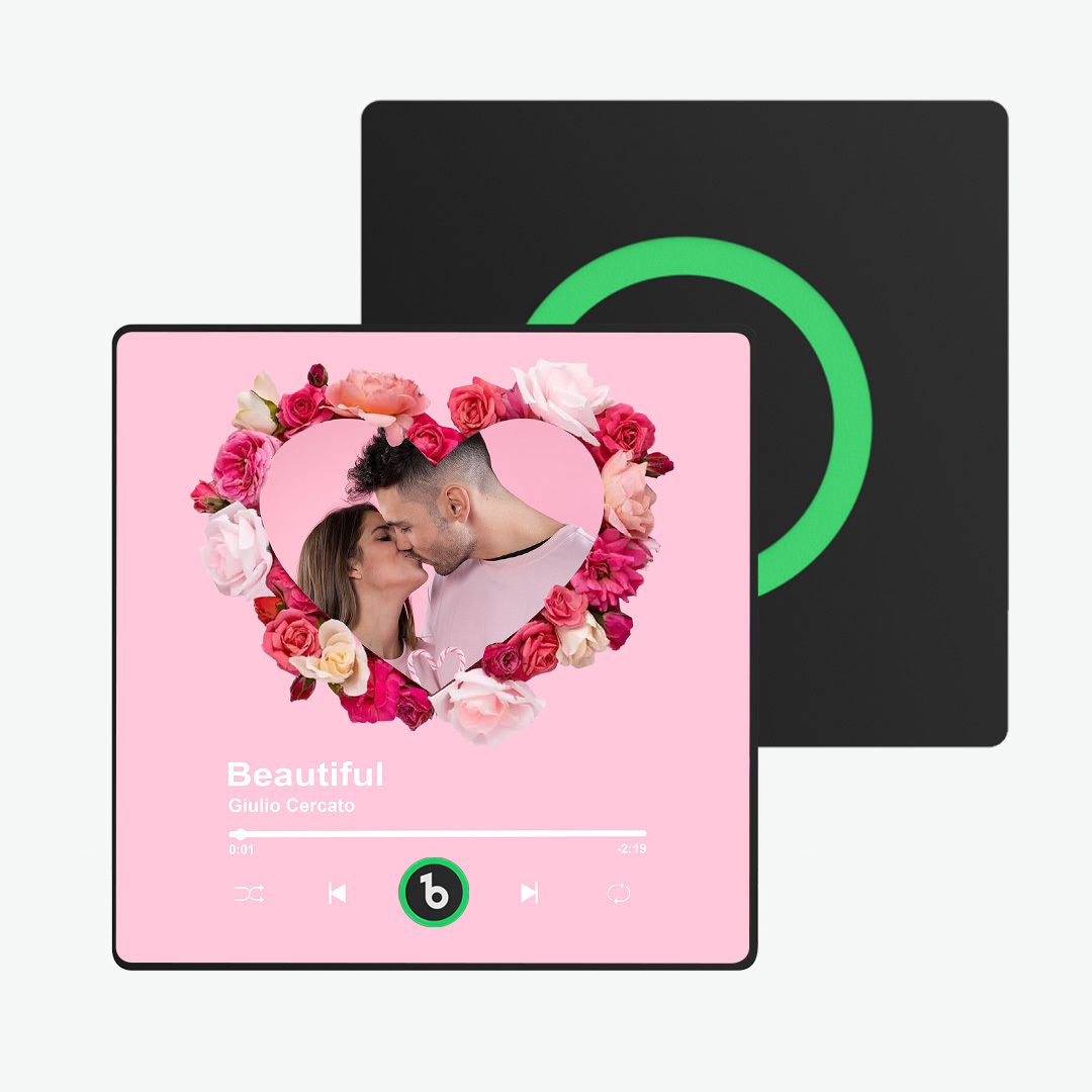 Custom Colorful Album Music Fridge Magnet Personalized Heart Shape Photo Music Fridge Magnet Can Plays Song Customizable Pictures Pink Memory Song Valentine's Day Gifts - makephotopuzzleuk