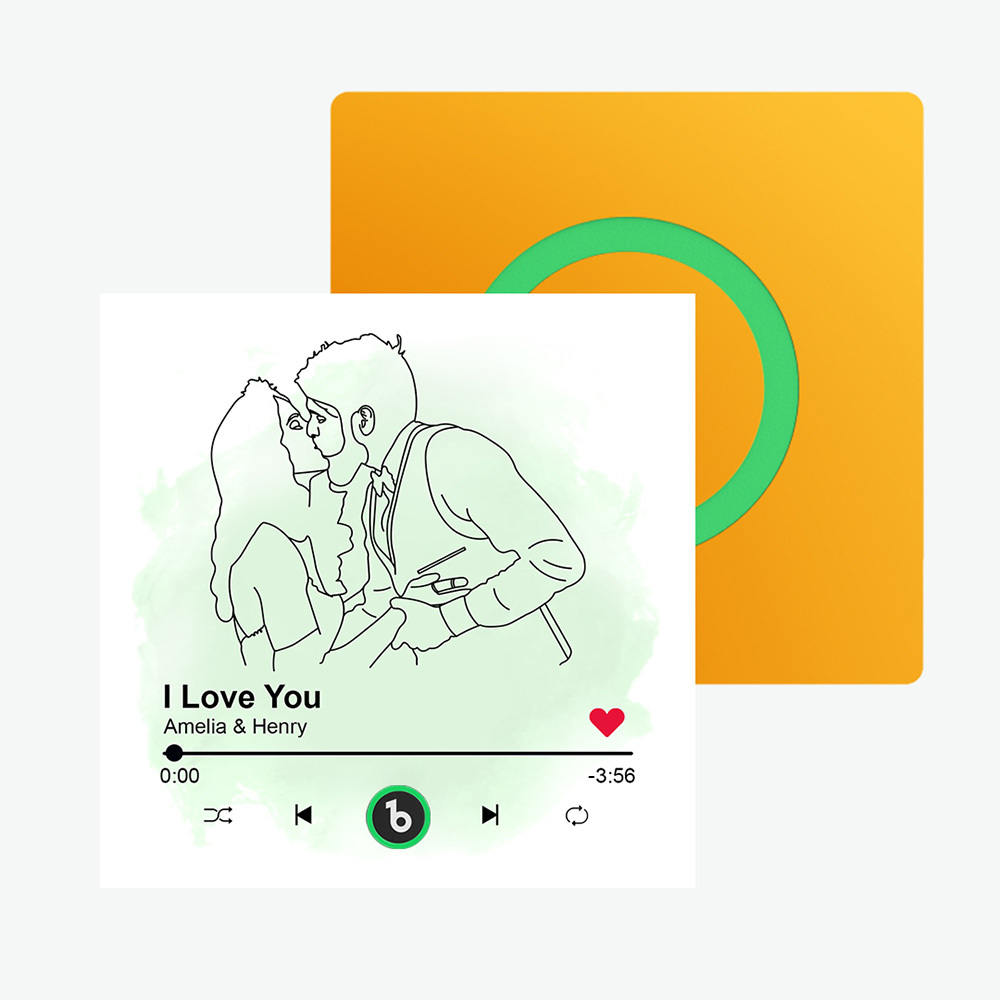 Customized Line Drawing Music Fridge Magnets Personalized Portrait from Photo Fridge Magnets Gift for Husband Wife Home Decor for Couples Valentine's Day Gifts - makephotopuzzleuk