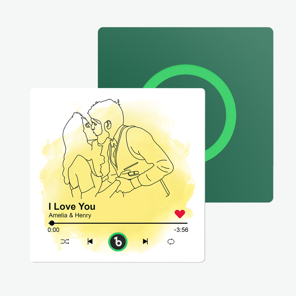 Customized Line Drawing Music Fridge Magnets Personalized Portrait from Photo Fridge Magnets Gift for Husband Wife Home Decor for Couples Valentine's Day Gifts - makephotopuzzleuk