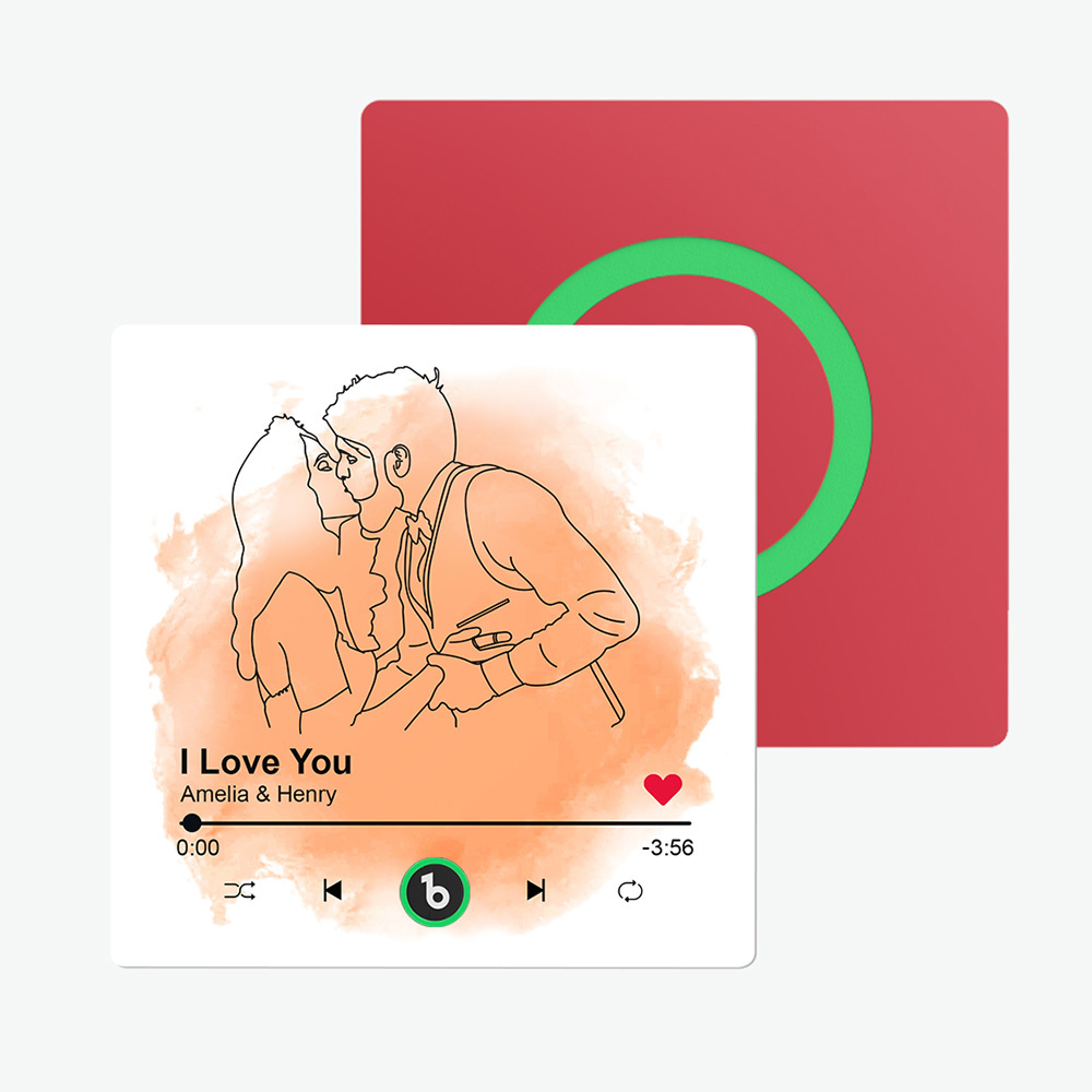 Customized Line Drawing Music Fridge Magnets Personalized Portrait from Photo Fridge Magnets Gift for Husband Wife Home Decor for Couples Valentine's Day Gifts - makephotopuzzleuk