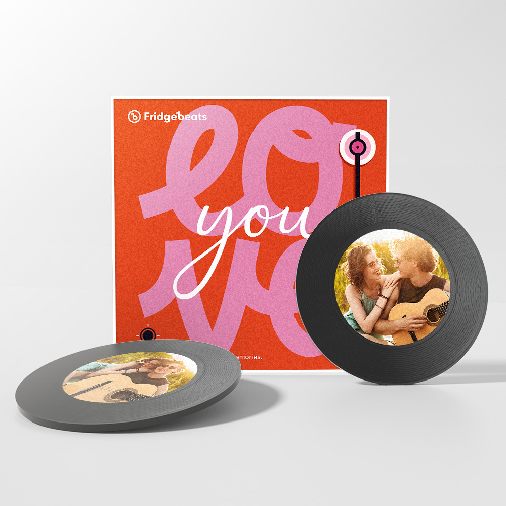 Custom Song Fridge Magnet With Couple's Photo Supports NFC Functionality Gifts for Girlfriend - makephotopuzzleuk