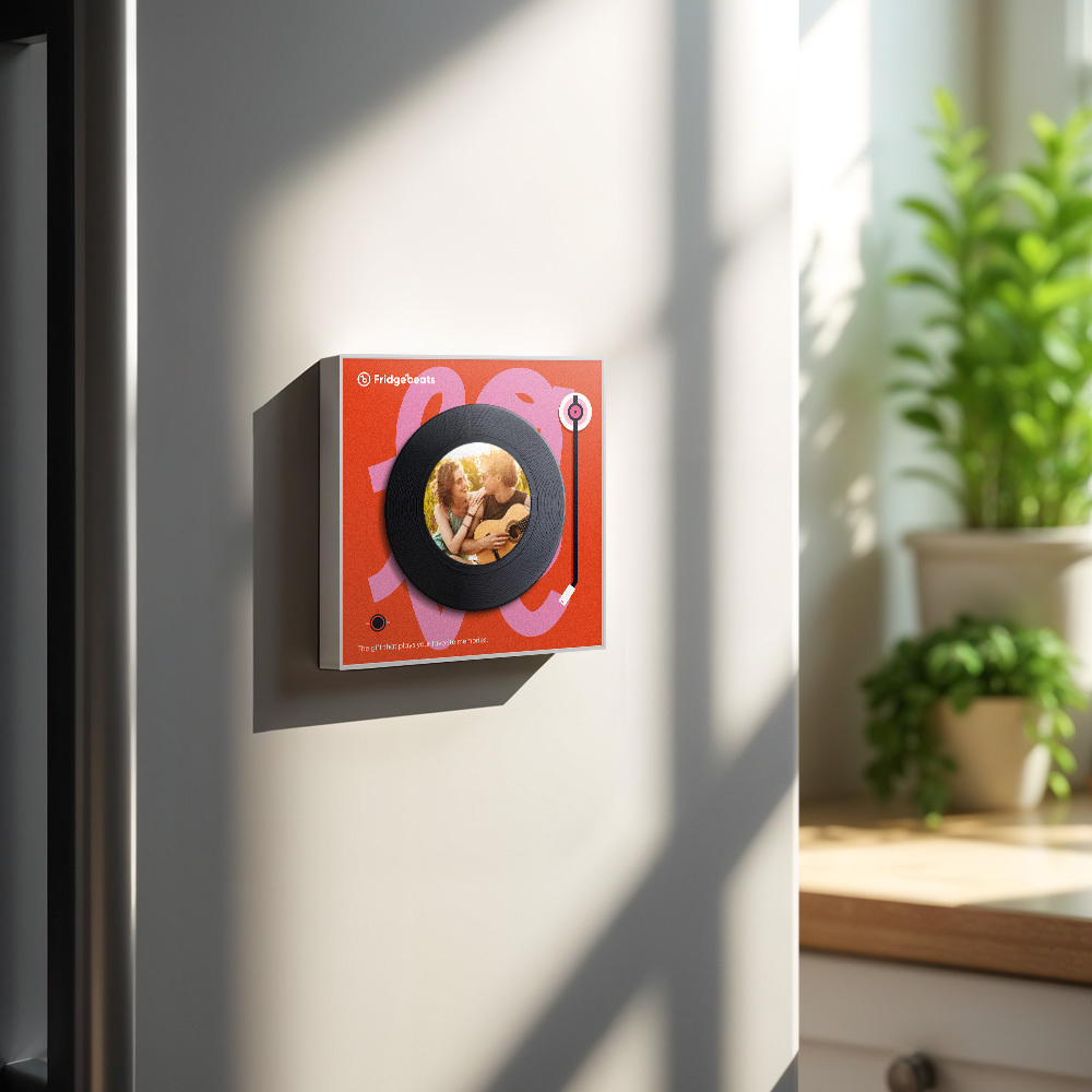 Custom Song Fridge Magnet With Couple's Photo Supports NFC Functionality Gifts for Girlfriend - makephotopuzzleuk