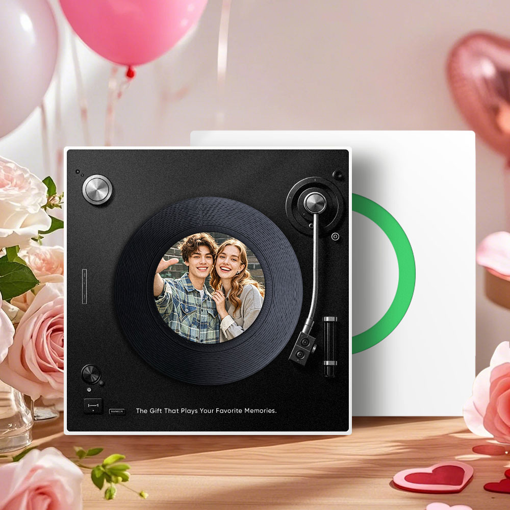 Custom Music And Photo Fridge Magnet Personalized Record Fridge Magnet Valentine's Gift for Couple - makephotopuzzleuk