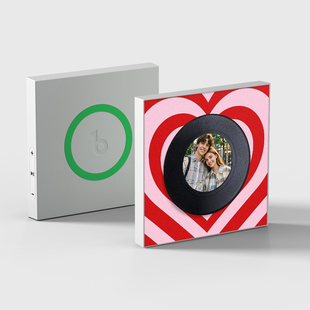 Custom Music And Photo Fridge Magnet Personalized Love Wave Fridge Magnet Gift for Couple Valentine's Day - makephotopuzzleuk
