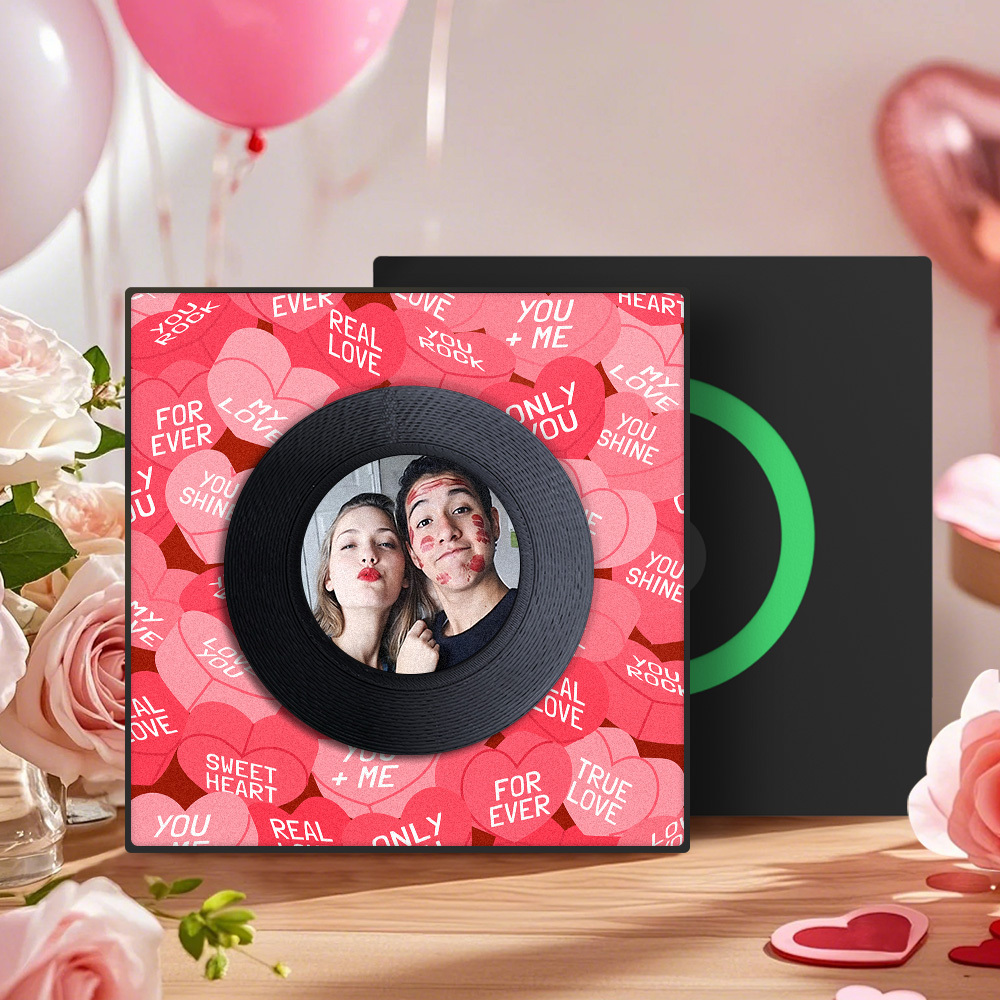 Custom Music And Photo Fridge Magnet Supports NFC Functionality Heart Fridge Magnet Valentine's Gift - makephotopuzzleuk