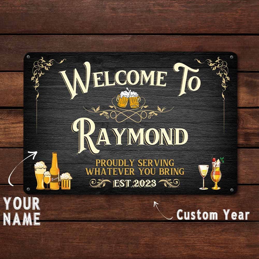 Custom Iron Poster Personalised Name And Particular Year Poster Bar Wall Decor Painting Unique Gifts