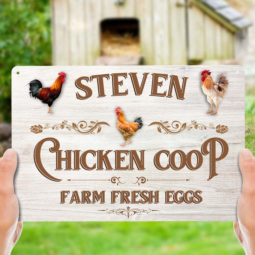 Custom Iron Poster Personalised Name Poster Chicken Coop Wall Decor Painting Unique Gifts