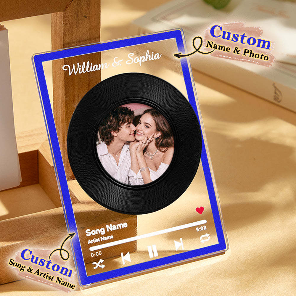 Personalized NFC Vinyl Record Plaque Rotatable Vinyl Record Music Plaque Gift for Lover - makephotopuzzleuk