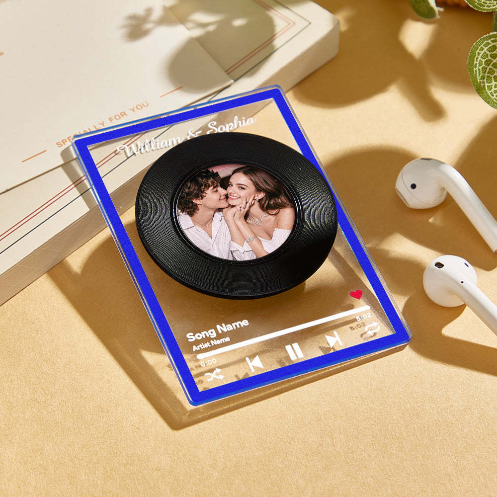 Personalized NFC Vinyl Record Plaque Rotatable Vinyl Record Music Plaque Gift for Lover - makephotopuzzleuk