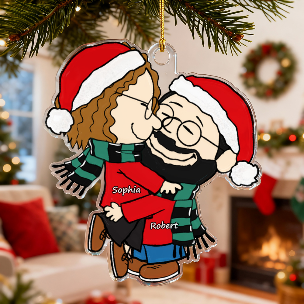 Custom Cartoon Couple Ornament | Personalized Christmas Gift | Valentine's Day Gifts - makephotopuzzleuk