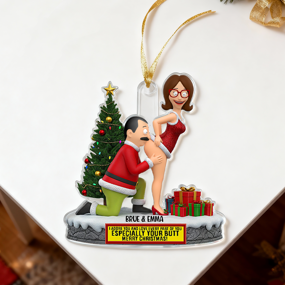 I Adore You Festive Kiss Couple Ornament Personalized Christmas Gift for Couples - makephotopuzzleuk