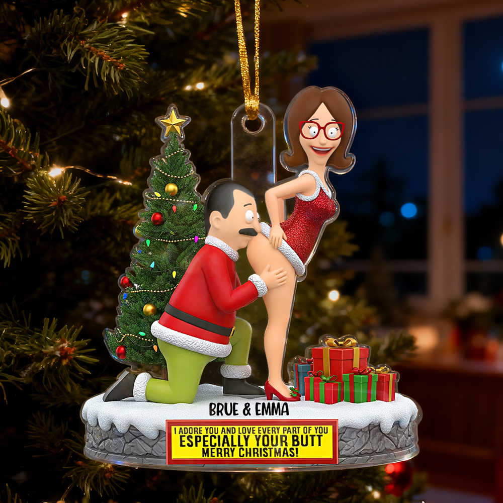 I Adore You Festive Kiss Couple Ornament Personalized Christmas Gift for Couples - makephotopuzzleuk