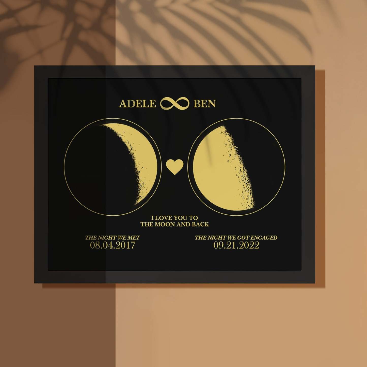 Custom Moon Phase Custom Couple Art Frame 2 Moon Phases Design - For Valentine's Day Gifts - makephotopuzzleuk